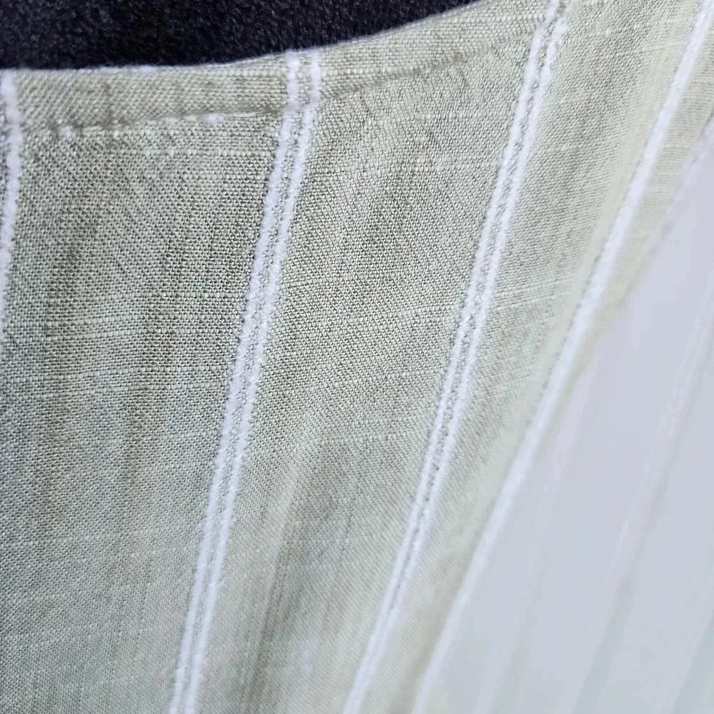 Robbie Bee Green White Stripe Strap Rayon Maxi Dress Tank Sz PM - Picture 9 of 14